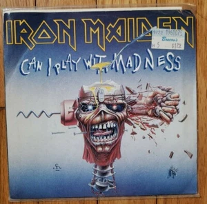 IRON MAIDEN CAPITOL EMI 1988 Can I Play With Madness & BLACK BB 45rpm VG+ - Picture 1 of 6