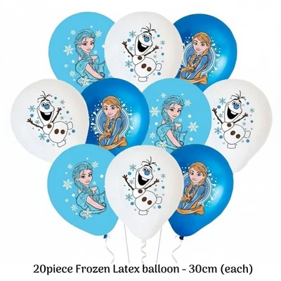 20 PIEZAS Frozen Anna Elsa suministros de fiesta globos de látex banderín decoración de cumpleaños Foto 1 de 2