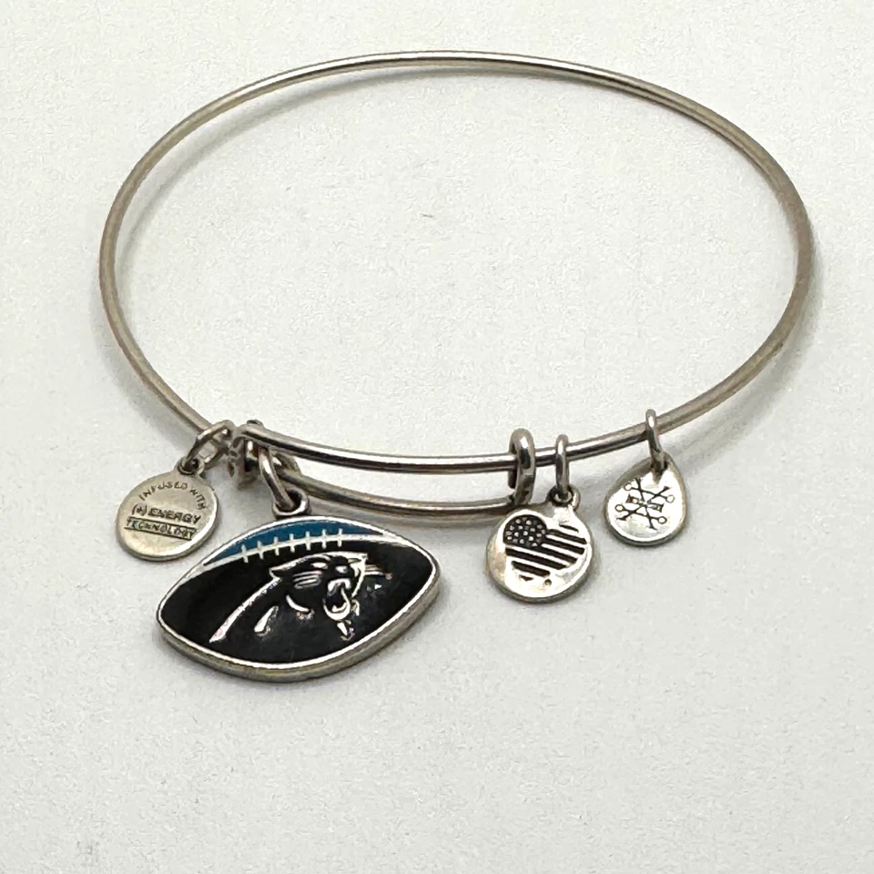 Браслет Alex and Ani Carolina Panthers футбол НФЛ серебристый - Изображение 1 из 4