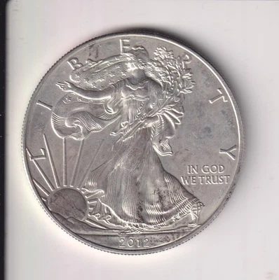 2012 AMERICAN SILVER EAGLE $1 DOLLAR 1 OZ .999 SILVER COIN UNITED STATE MINT - Image 1 of 2