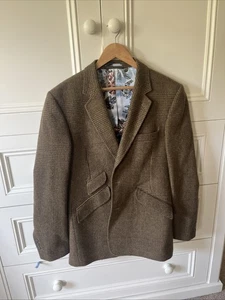 William Hunt Savile Row Wool Blazer Jacket Size 42R Checked - Picture 1 of 5