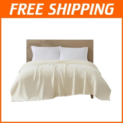 Elegante Manta Espiga 100% Algodón Orgánico - Elegante y Duradera 90" x 90" Foto 1 de 4