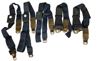 Juego de cinturones de seguridad Mustang Cougar OEM Ford 1968 1969 5 piezas azul estándar con retractores Foto 1 de 4