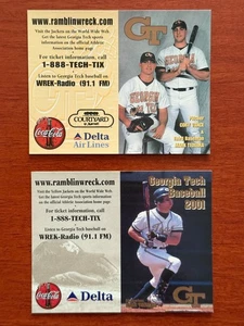 CBB Lot 2 Dif GEORGIA TECH Baseball Schedule MARK TEIXEIRA College 2000 2001 - Picture 1 of 2