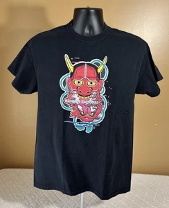 Camicia samurai Tatum design maschera demone giapponese Hannya vintage anni 90 taglia M - Foto 1 di 14