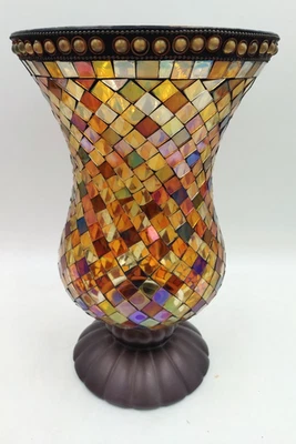 Partylite Global Fusion Mosaic Hurricane Candle Holder Large 12" Height — 第 1/4 张图片