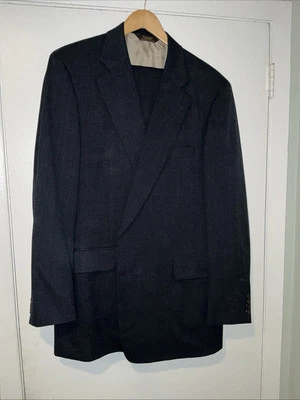 PAUL STUART SB EDWARD 100% Dark Blue Wool Suit Men's 46 - 40 Extra Tall Long - Image 1 of 4