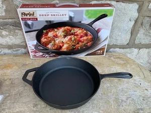 Parini Kochgeschirr 10,5" Vorgewürzte Tiefpfanne Premium Gusseisen Neu in der Box - Bild 1 von 13