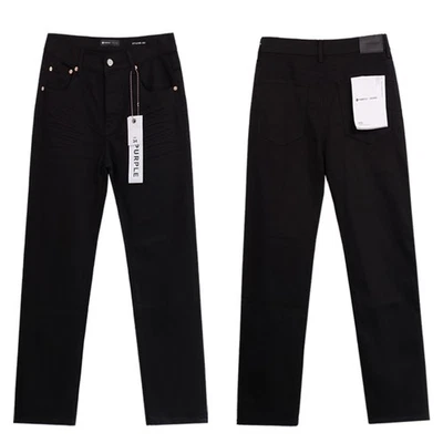 Fashion Purple Brand Men's Personality Simplicity Black Casual Slim Fit Jeans - Image 1 of 4