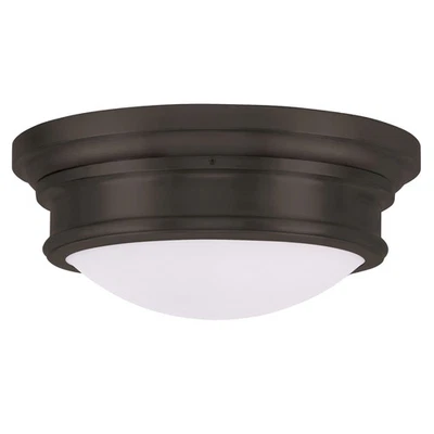 Livex Lighting Astor Bronze Metal and Opal Glass 3-light Bronze Finish - Image 1 of 3
