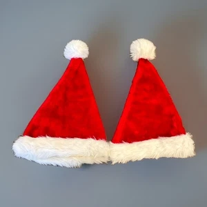 2 sombreros de Papá Noel de colección Navidad de piel sintética rojos y blancos - Imagen 1 de 13