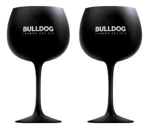 2 Black glass glass of gin Bulldog 500ml from Argentina - Picture 1 of 2