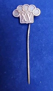 VINTAGE 1952 HELSINKI FINLAND OLYMPICS XV BRONZE PIN - Picture 1 of 2