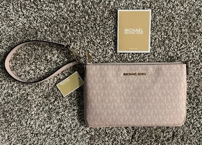 MICHAEL KORS Jet Set Small Signature Logo Convertible Wristlet, Pink, NWT - image 1 of 4