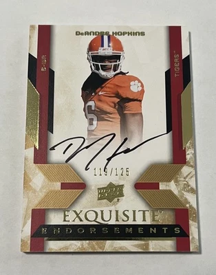 Deandre Hopkins 2013 Upper Deck Exquisite Collection On Card Rookie Auto /125 - Image 1 of 2