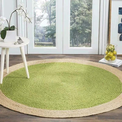 Jute Braided Reversible Round Rug Handmade Rug Modern Living mat Door Area Rug - Image 1 of 4