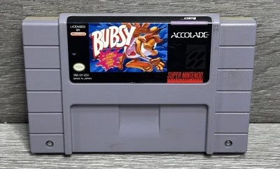 Bubsy in Claws Encounters of the Furred Kind POLISHED PINS! Super Nintendo SNES - Image 1 of 4