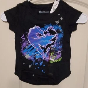 Disney Descendants 3 Girls Black Shirt Size XS (4-5) BRAND NEW W/Tags -FREE SHIP - Picture 1 of 5