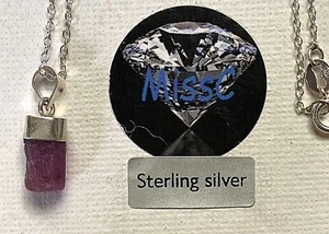 NATURAL RUSTIC RUBY PENDULUM - ALL 925 SOLID STERLING SILVER AND STAMPED - Picture 1 of 6