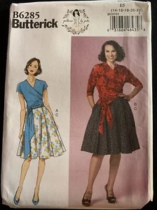 Butterick B6285 Wrap Top Krawattenenden Vollrock Taschen Übergröße 14 16 18 20 22 - Bild 1 von 2