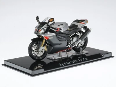 Aprilia RSV 1000R blu Superbike Motorrad Modell 4110103 Atlas 1:24 - Immagine 1 di 4