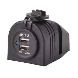Cargador de alimentación universal impermeable para automóvil de 12-24 V adaptador de enchufe doble USB 2.1A - Imagen 1 de 5