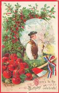 Veenfliet Geburtstag Postkarte Nr.51766 Kirschen Axt - Bild 1 von 2