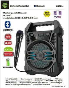 Fully Powered 700 Watts Bluetooth Portable Multimedia Speaker - FREE MICROPHONE - Picture 1 of 1