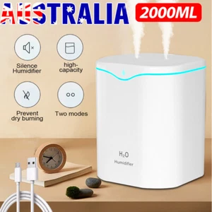 2000mL LED Ultrasonic Humidifier Air Purifier Oil Mist Diffuser Aromatherapy AUS - Picture 1 of 12