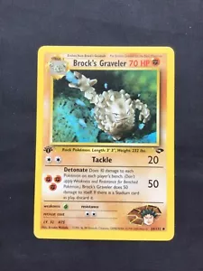 Pokemon Cards: Gym Challenge 1st Edition Uncommon: Brock's Graveler 34/132 - Foto 1 di 10