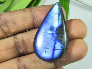 25X45MM Blue Labradorite Pear Shape Cabochon Loose Natural Gemstone 64Cts. v937 - Imagen 1 de 9