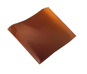 Copper Foil Sheets 5 mil/ 36 gauge tooling metal  6" X 12" (4)  CU110 ASTM B-152 - Picture 1 of 1