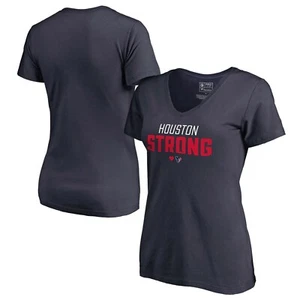 Women's Houston Texans NFL Fanatics Navy Houston Strong V-Neck T-Shirt L Large - Picture 1 of 1