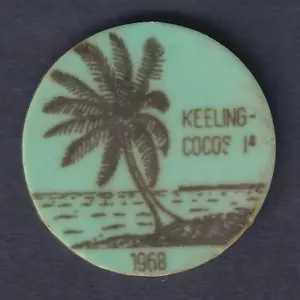 Cocos Keeling Islands.. 1968 5 Cents - Green Plastic.. VF - Imagen 1 de 2