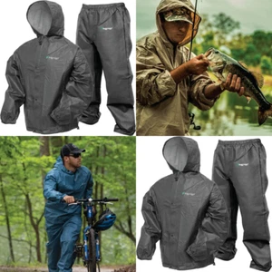Rain Suit Hood Jacket Pants Waterproof Wet Weather Protection Fishing XL/XXL - Picture 1 of 9