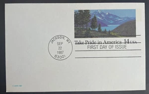 UX118 FDC Take Pride America 1987 14c Jackson WY - Picture 1 of 2