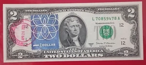 2024 FLORAL GEOMETRY Federal Reserve Note Two Dollar Bill FIRST DAY COVER FDC155 - Picture 1 of 3