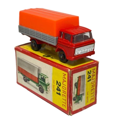 Majorette 241 DAF 2600 Bache Truck Red Made in France with Paper Box - Image 1 of 4