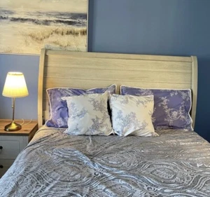 Blue And White Square Pillow Cover set Of 4 100% Cotton NWOT - Picture 1 of 1