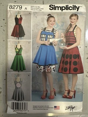 Simplicity Sewing Pattern 8279 Women's Aprons Tardis Dalek Size S-L FF - Image 1 of 2