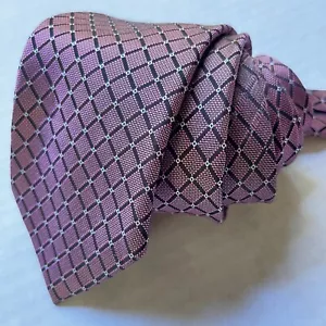 JoS A Bank Reserve Men Silk Neck Tie Diamond Jacquard Fabric Mauve Burgundy LONG - Picture 1 of 8