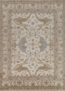 Auténtica alfombra grande india anudada a mano Oushak 8x10 ft - Imagen 1 de 20