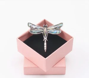 Broche prendedor collar abulón aleación libélula vintage día de San Valentín - Imagen 1 de 3