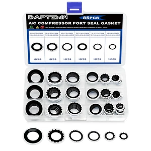85PCS A/C Compressor Bonded Seal Washers Assortment Kit 6 Sizes Air Conditioning - Picture 1 of 12