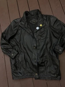 Vintage Leather Jacket Trench Coat Opium Pelle Pelle Punk Style Goth - Picture 1 of 7