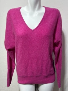 Tahari Hot Pink Cashmere Medium Women Sweater V-Neck Dolman Sleeve New NWT - Picture 1 of 7