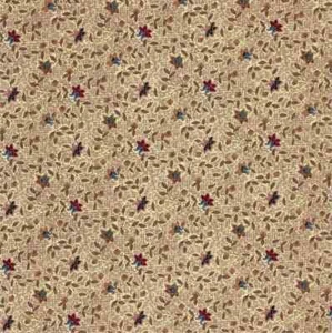 Plantation circa 1800's Mini Flowers Brown Ro Gregg Vintage Fabric FQ - 1/4 Yard - Picture 1 of 11