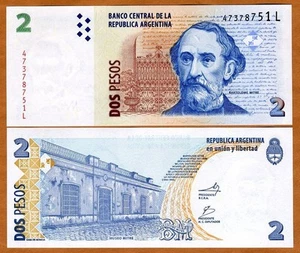 Argentina, 2 Pesos, ND (2002), P-352, L-serie, 2012, UNC - Picture 1 of 1