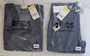 FIGS Damen Scrub Set Livingston Hose & 2 Oberteile Catarina/Casma HEATHER DENIM - Bild 1 von 6