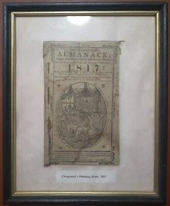 1817 The Clergyman's Almanack and Serious Monitor Framed Original Copy - Rare - Picture 1 of 7